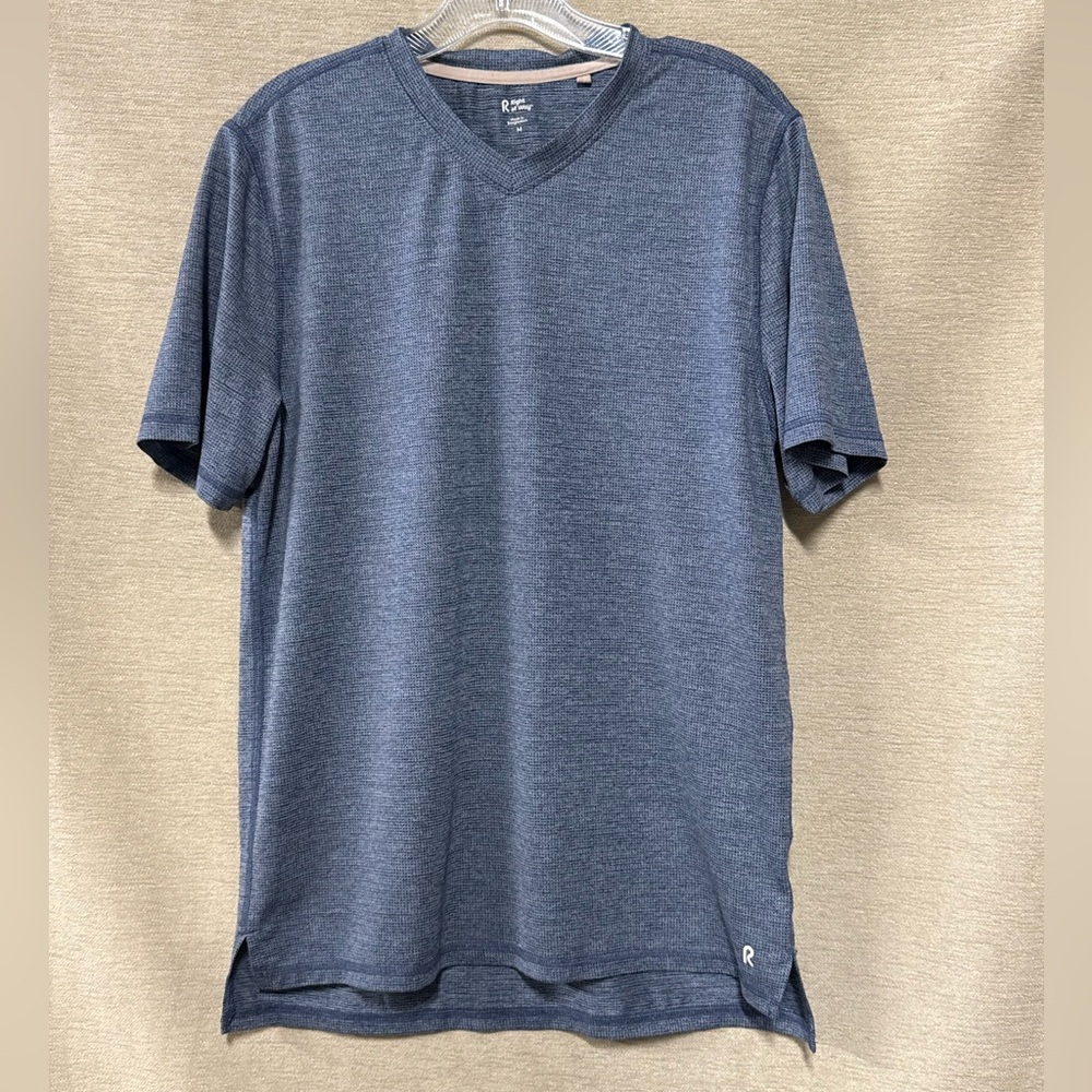 Men's Heather Blue V-Neck Tee, Size M